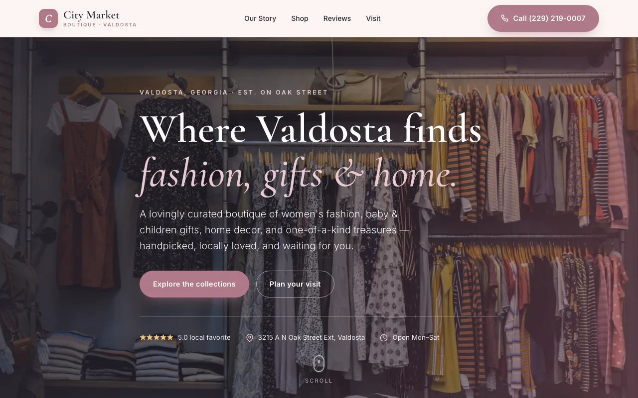 City Market Boutique — concept website