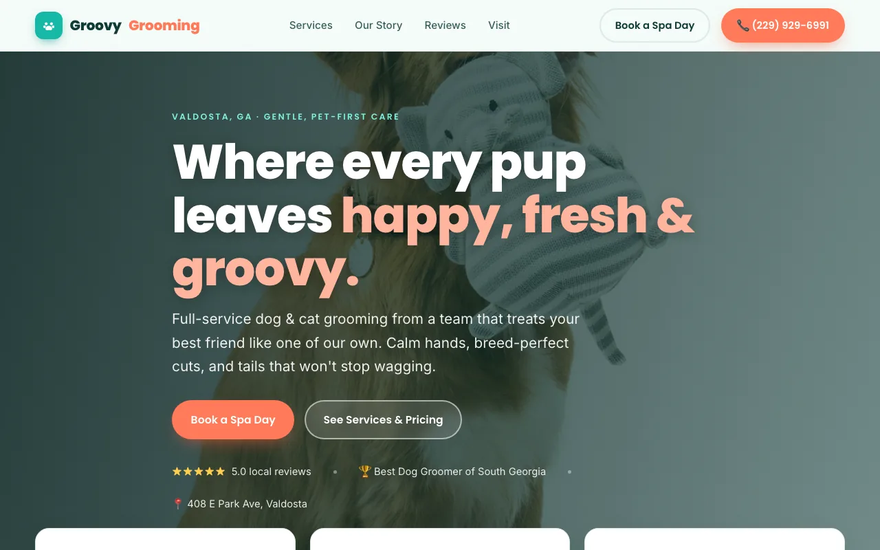 Groovy Grooming — concept website