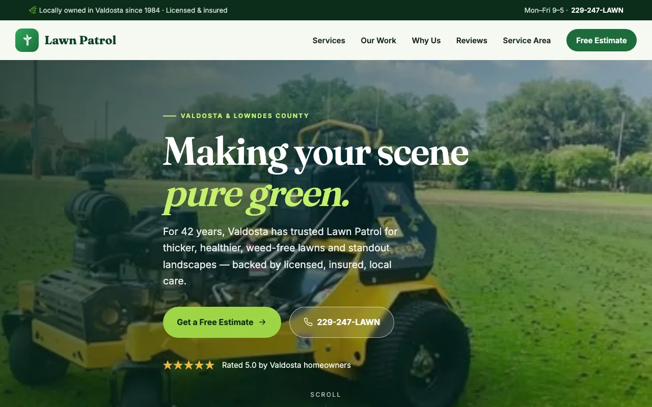 Lawn Patrol — concept website