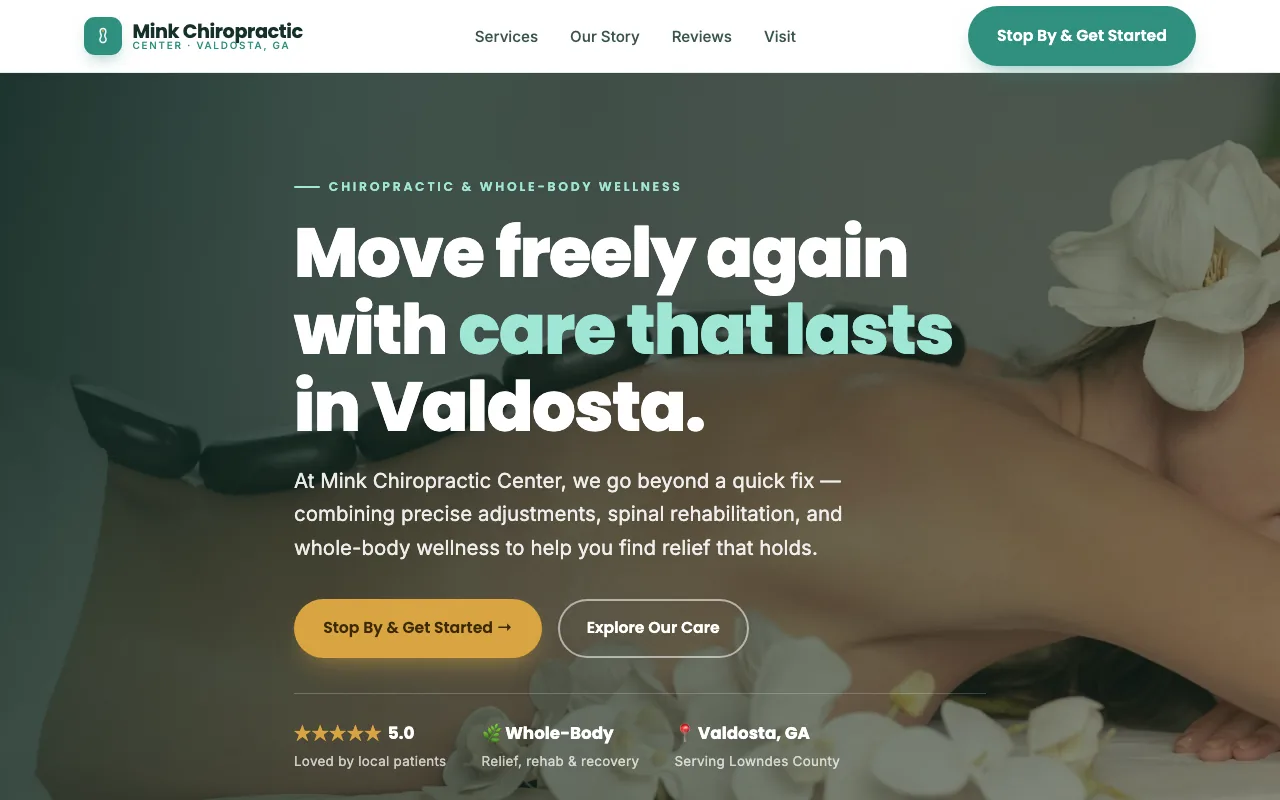Mink Chiropractic Center — concept website